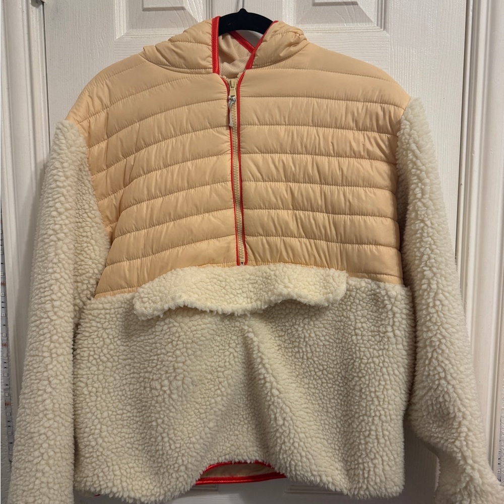 Ivory Ella Clair Regular Fit Mix Media Half Zip Jacket
